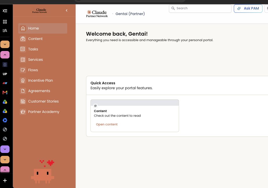 Portal de Claude Partner Network: Welcome back, Gentai!